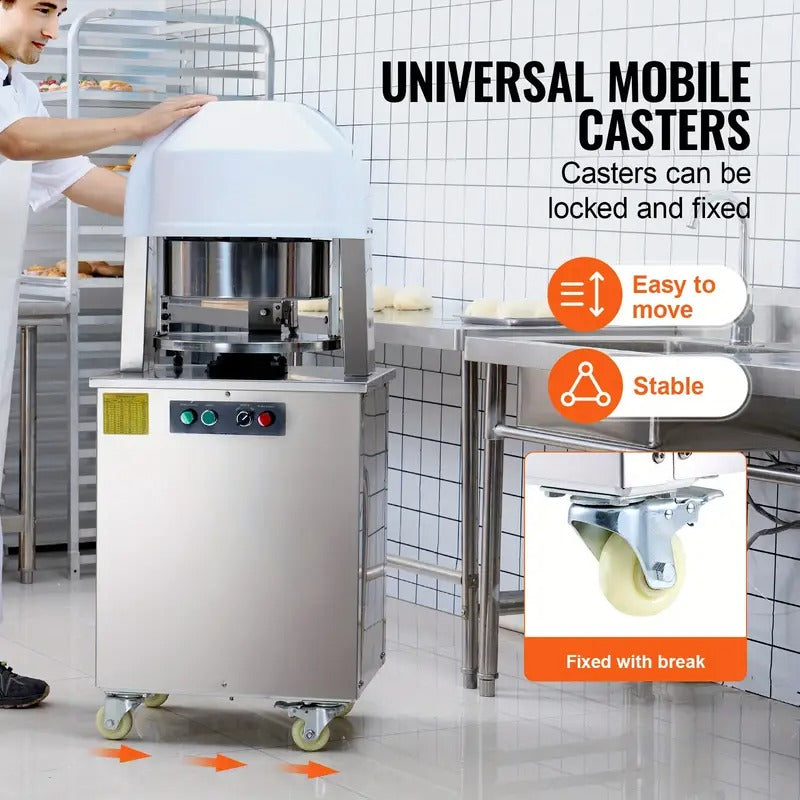 [Automatic Dough Divider] Happybuy 20pcs Automatic Electric Dough Divider Rounder | 2.12oz - 9.17oz Equal Dough Cutter with Pure Copper Motor and 304 Stainless Steel Tray, for Bakery, Restaurant