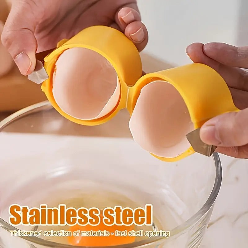 Easy Clean Eggshell Separator with Quick Peel & Yolk Splitter - Heavy-Duty ABS Kitchen Gadget, No-Mess Egg Separator with Sharp Edge Design, for Baking, Cooking, Meal Prep - Ideal Mother's Day/Father's Day Gift