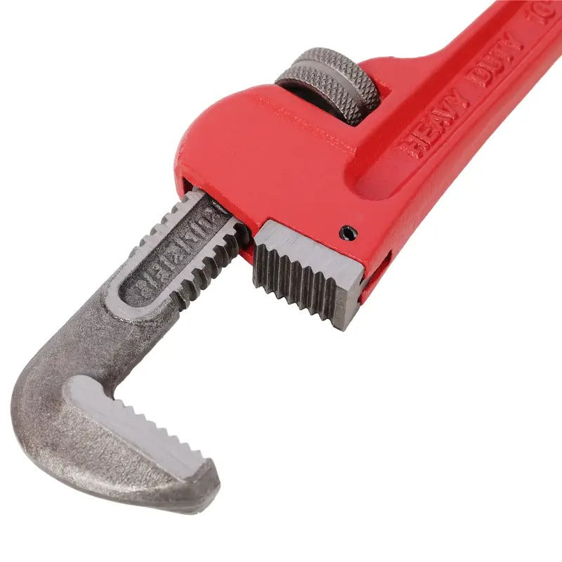 4pcs Heavy Duty Adjustable Pipe Wrench Set - 8", 10", 14", 24" Water Alloy Steel Grip Plumber'S Tools with Red Handles for Precision Plumbing, Mechanical Operation, Industrial