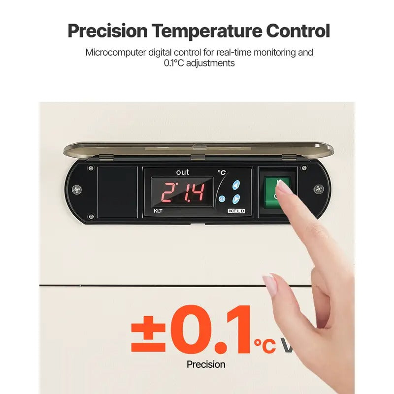 VEVOR Ultra Low Temperature Freezer Lab Freezer 28 L −40 ℉ to −123 ℉ Adjustable Temp
