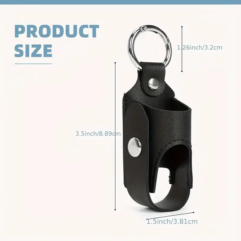 2pcs Faux Leather Inhaler Keychain Cases - Durable, Easy to Carry, Protects Asthma & Cough Bottles, Stylish Keychain Design in Black, Blue, Pink, Green