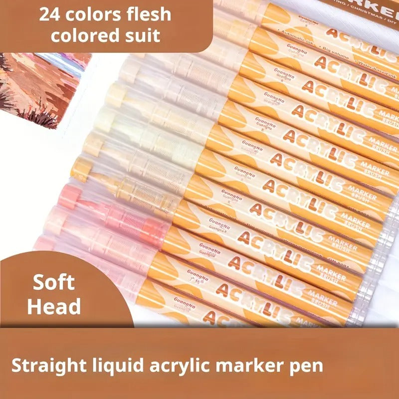 Non-Toxic Liquid Acrylic Paint Marker - for Canvas, Plastic, Glass, Rocks, Fabric - with Precision Tip, Ideal for Artists, Crafts, School Projects, Birthday Gifts - Long-Lasting Acrylic Ink for Permanent Designs