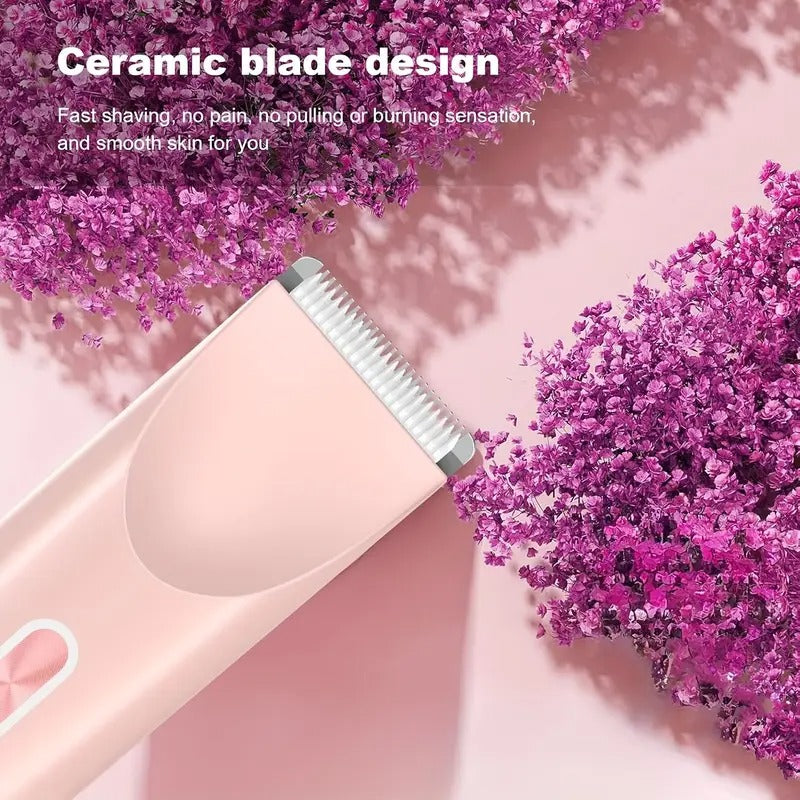 Women's Electric Shaver & Bikini Trimmer - Dual Head shaver with USB-Powered Motor, Long-Lasting Lithium Battery - Pink Personal Grooming Device for Face, Legs, Bikini, Body Hair - Ideal Mother's Day Gift for Women