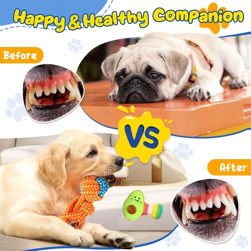25pcs Dog Teething Toys, Dog Chew Toys Set For Cleaning And Teeth Cleaning, Dog Vocalization Toys, Leash Toy Set Suitable For Puppies