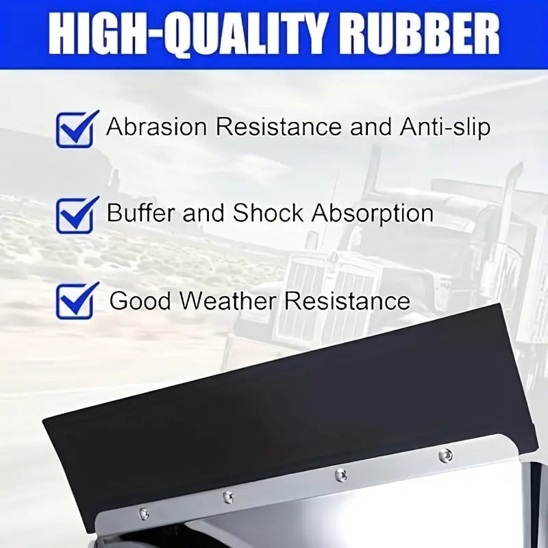 24"x24" Quarter Fenders For Semi Truck, Stainless Steel/Polypropylene, Tube Bracket And Single Bolt Mounting Brackets Hardware Included, Right Left 2 Set In Pair