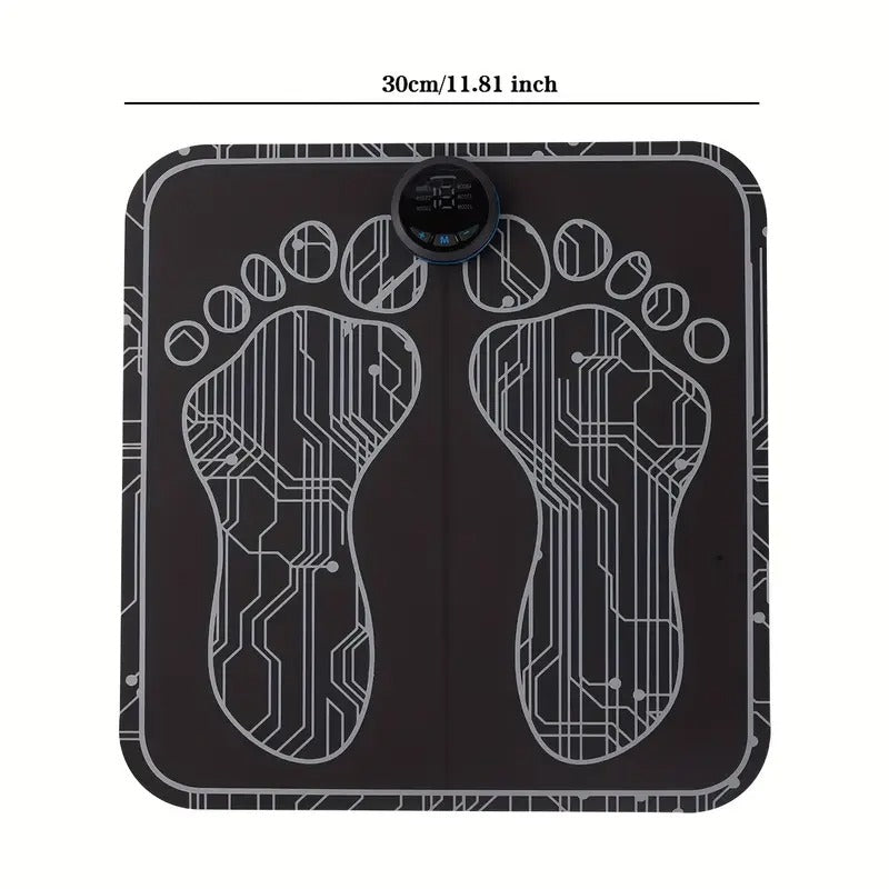Portable EMS Foot Massage Pad, TENS Therapy Machine, Massager, One Reusable Foot Massage Pad With Multiple Mode Adjustment, Mother'S Day, Father'S Day, - Black