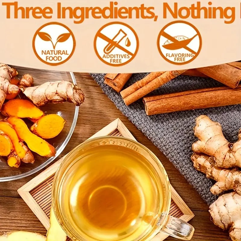 Premium Turmeric Ginger Cinnamon Tea Bags - 120 Count, Sugar & Caffeine Free, Allergy-Free Herbal Blend for Relaxation, And Afternoon Office Nerves, Afternoon Relaxation | Natural Tea Blend