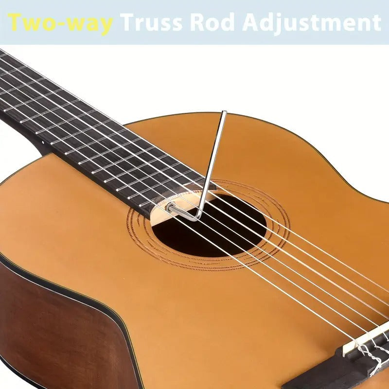 WINZZ TG-C1 39 Inch Classical Acoustic Solid Guitar Kit Nylon strings Guitar For Beginner Adult Teen Guitar With Padded Bag, Foot Stool, Guitar hanger, Digital Tuner For Beginners