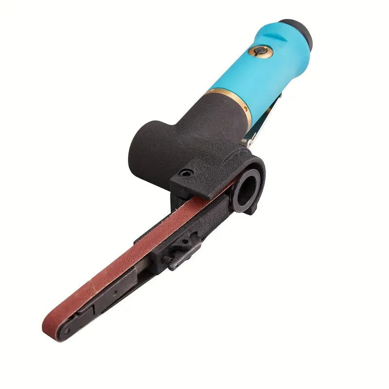 Pneumatic Tool Air Belt Sander, 1/4" Air Inlet, Air Belt Sander (3/8" X 13") With 12pcs Belts (#40, #60, 80#, 120#), 3/8" Air Belt Grinder For Aluminium, Iron, Steel And Etc. Metal Polishing