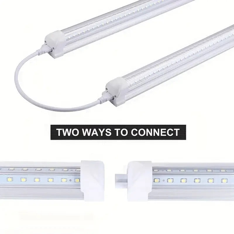 12 Pack, 8FT LED Shop Light, Super Bright 100W Shop Lights, 6000K Cold White 8 Foot Led Lights, Linkable 96" LED Shop Lights Lighting For Garage With Plug, V Shape T8 8' Led Light Fixtures