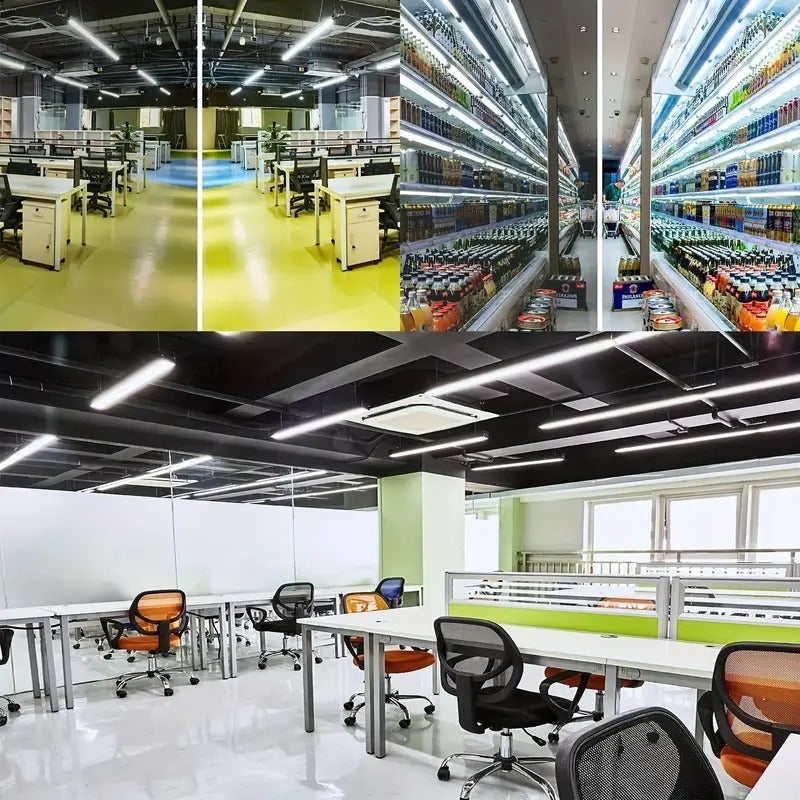 12 Pack, 8FT LED Shop Light, Super Bright 100W Shop Lights, 6000K Cold White 8 Foot Led Lights, Linkable 96" LED Shop Lights Lighting For Garage With Plug, V Shape T8 8' Led Light Fixtures