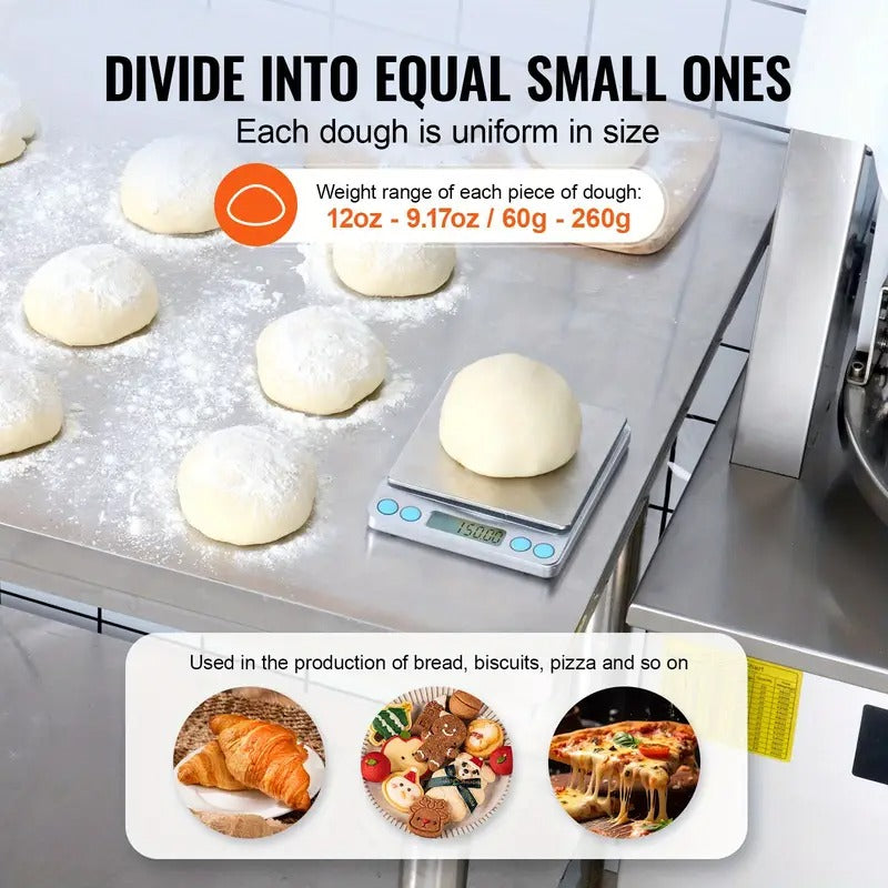[Automatic Dough Divider] Happybuy 20pcs Automatic Electric Dough Divider Rounder | 2.12oz - 9.17oz Equal Dough Cutter with Pure Copper Motor and 304 Stainless Steel Tray, for Bakery, Restaurant