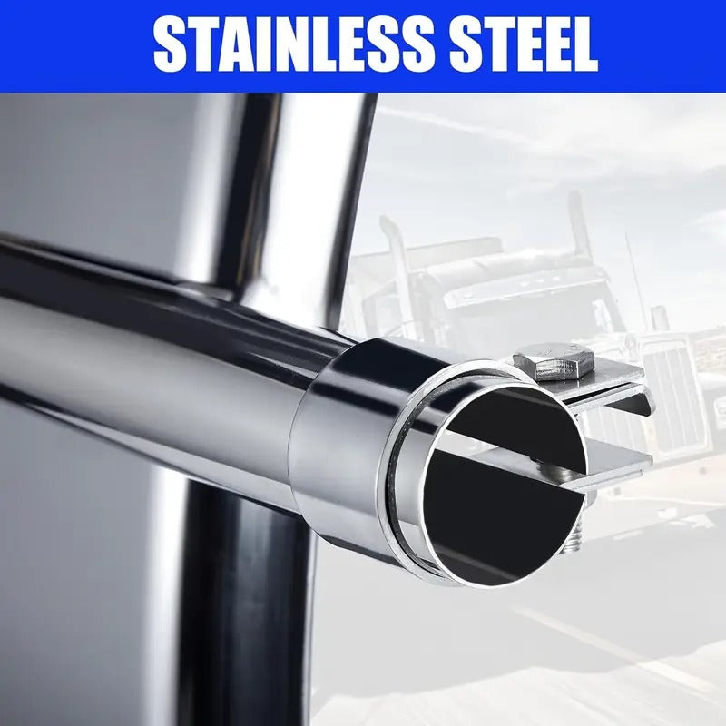 24"x24" Quarter Fenders For Semi Truck, Stainless Steel/Polypropylene, Tube Bracket And Single Bolt Mounting Brackets Hardware Included, Right Left 2 Set In Pair