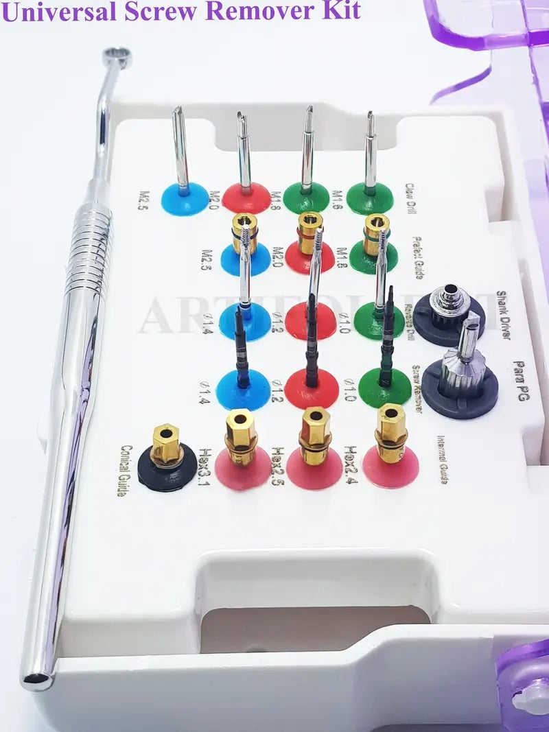 ARTIFOL 20 Pcs Tool Set Universal SRK Broken Screw Removal Kit Screw Remover Kit Instrument with Plastic Box OS1041