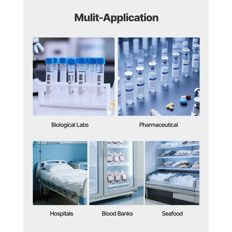 VEVOR Ultra Low Temperature Freezer Lab Freezer 28 L −40 ℉ to −123 ℉ Adjustable Temp