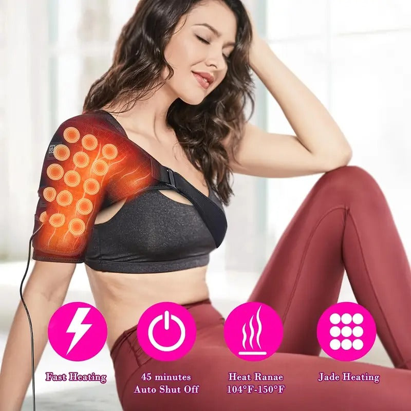 USB Heated Shoulder Massager - 3-speed Temperature Control - Relax knees, keep warm, massage tool, heating pad, Mother'S Day, Father'S Day gift, Valentine'S Day & Birthday Ideal Gift, Men'S & Women'S Fitness Gift