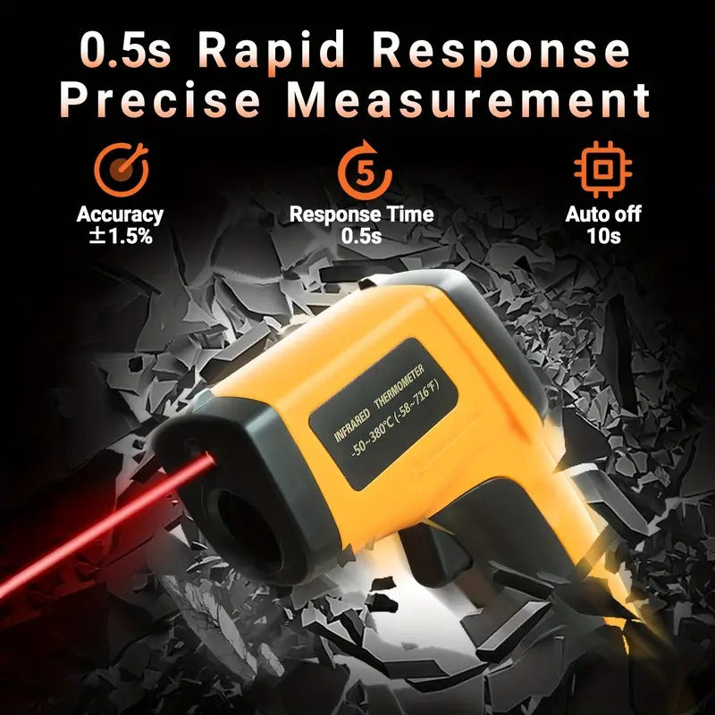 Non-Contact Infrared Digital Thermometer Gun -60, 000 to -58°F Range, High-Precision 1° Accuracy, Laser Targeting & Ergonomic Grip for Pizza Cooking, Ovens, Grills, Frying, Repair