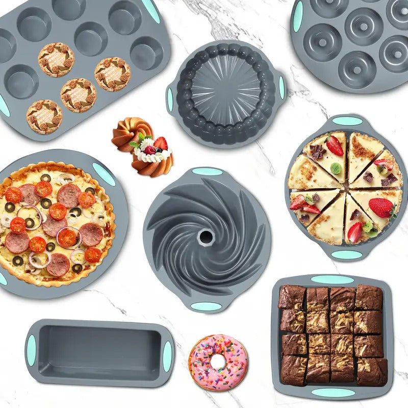 [83pcs Silicone Bakeware Essentials] 83pcs Silicone Bakeware Set, Silicone Cake Molds, Baking Sheet, Donut Pan, Silicone Muffin Pan, Brownie Cake Mold