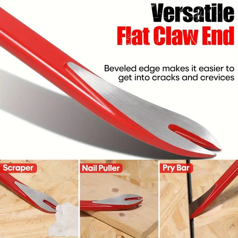 SHALL 3pcs Nail Puller Tool Set, 12', 10', 8' - Heavy Duty & Mini Cats Paw Pry Bar, Utility Claw Bar, Wonder Bar, High Carbon Steel Crowbar Tool For Home Remolding & Woodworking Tile Removal Tools