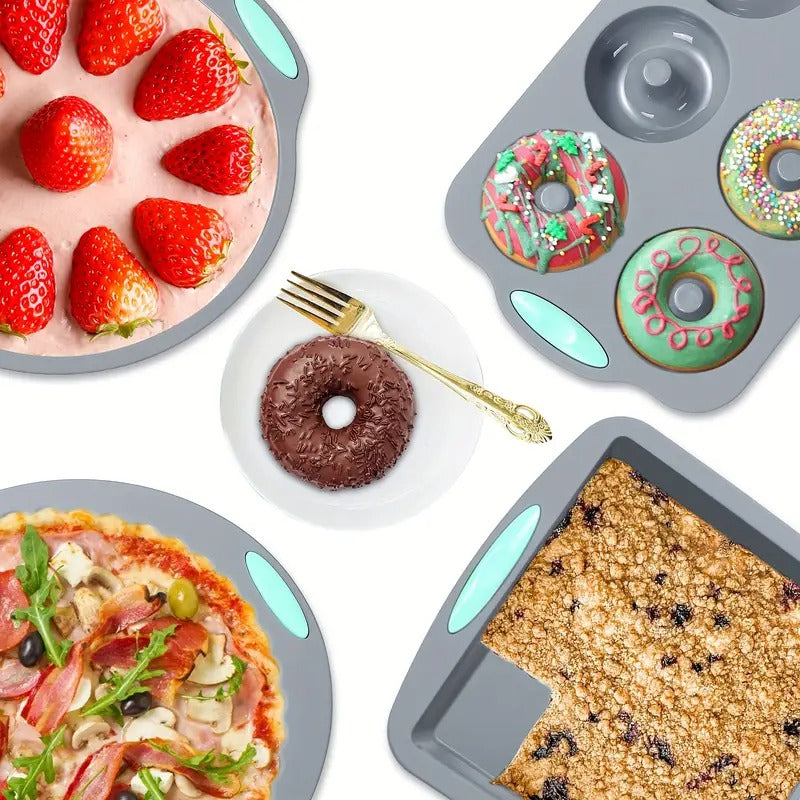 [83pcs Silicone Bakeware Essentials] 83pcs Silicone Bakeware Set, Silicone Cake Molds, Baking Sheet, Donut Pan, Silicone Muffin Pan, Brownie Cake Mold