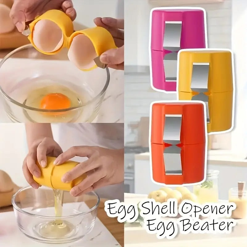 Easy Clean Eggshell Separator with Quick Peel & Yolk Splitter - Heavy-Duty ABS Kitchen Gadget, No-Mess Egg Separator with Sharp Edge Design, for Baking, Cooking, Meal Prep - Ideal Mother's Day/Father's Day Gift