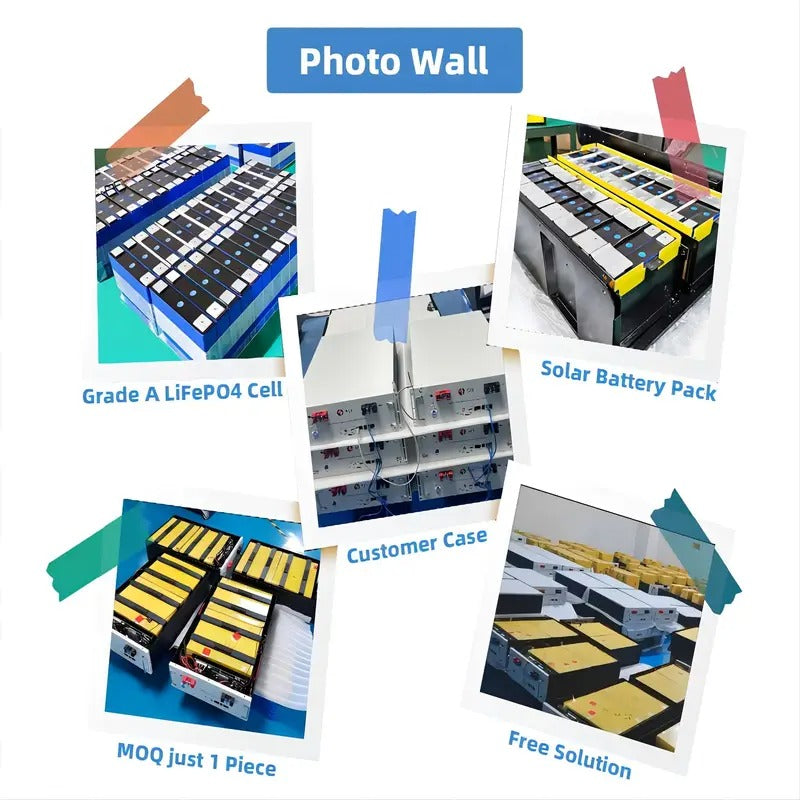 48V 100Ah Grade A Lithium Iron Phosphate Battery 1pc - Rechargeable Metal Battery Pack for Home Solar System, Garage Charging Station - No Electricity Needed, 51.2V 100000mAh Wall Mount
