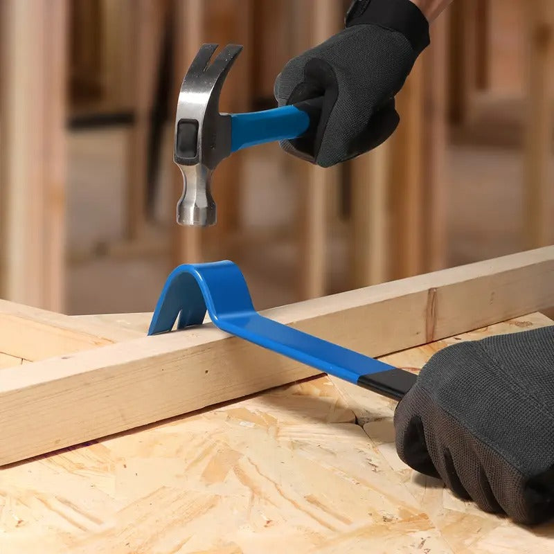 4pcs Flat Pry Bar Set -15" 10" 7.5" 5.5"- Heavy Duty & Mini Nail Puller Crowbar, Utility Claw Bar, Wonder Bar, High-Carbon Steel Flat Bar Tool for Home Remolding & Woodworking