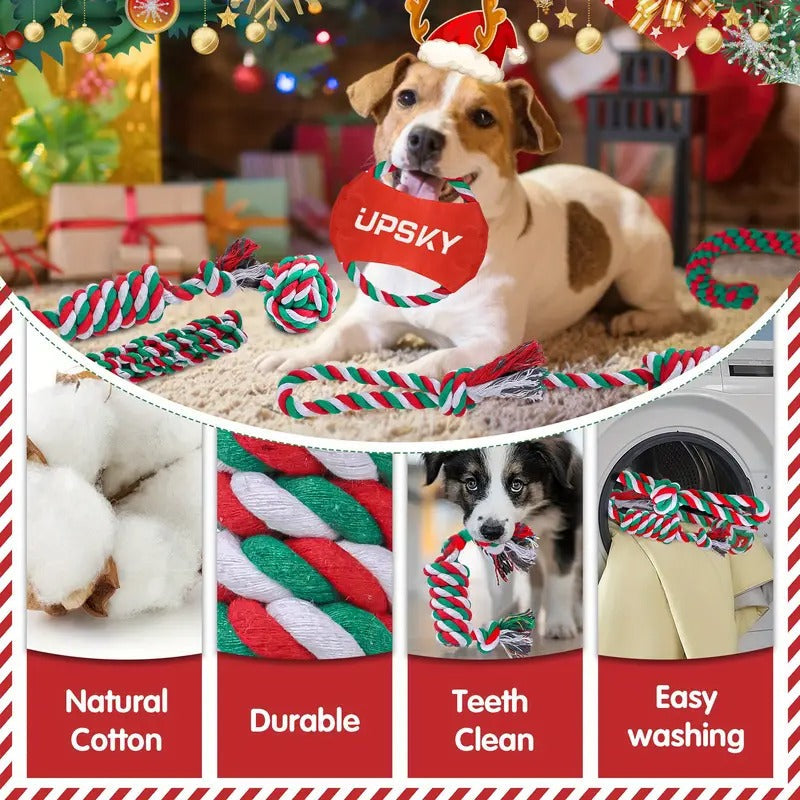 10-Pack Durable Dog Chew Toys Set - Heavy Duty Cartoon Pattern Fabric Tug of War Ropes for Aggressive Chewers, Dental Teething Toys for All Breed Sizes