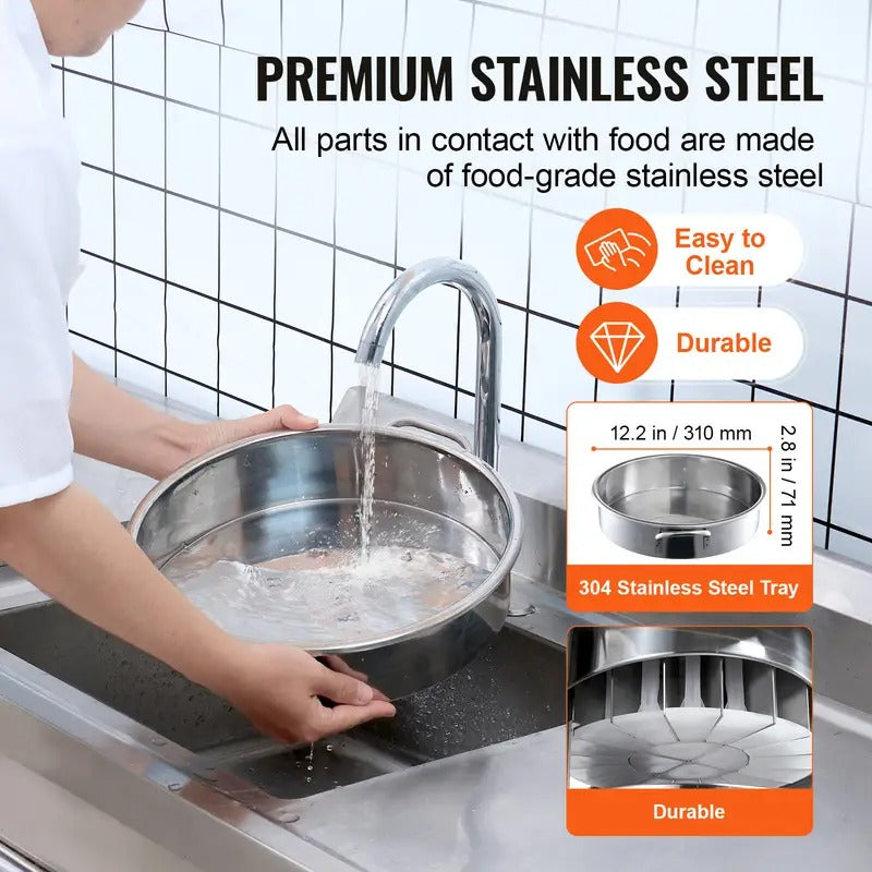 [Automatic Dough Divider] Happybuy 20pcs Automatic Electric Dough Divider Rounder | 2.12oz - 9.17oz Equal Dough Cutter with Pure Copper Motor and 304 Stainless Steel Tray, for Bakery, Restaurant