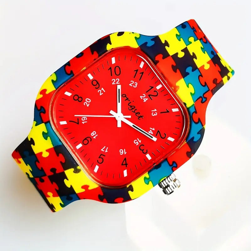 origset Nurse Watch For Students Doctors Women Men Unisex Second Hand And 24 Hour Yellow Puzzle With Red Dial Face