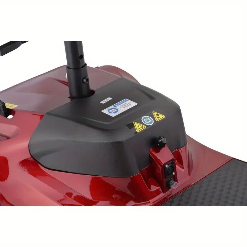 Four-Wheel Electric Mobility Scooter for Seniors and Adults, Non-Slip Adult Mobility Aid - 220 lbs Capacity, 20-Mile Range, Quick Charging, Portable Electric Scooter with Basket