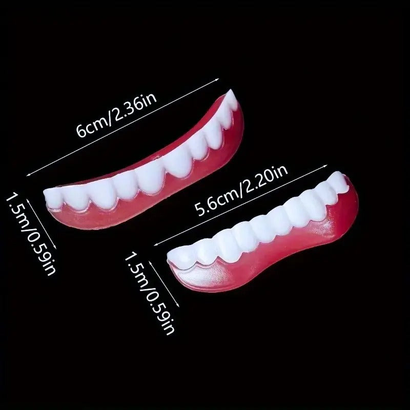 Natural Appearance Adjustable Dentures - Comfortable Upper & Lower Teeth Fit for Easy Installation, Removal & Cleaning - Senior-Specific Smile Makeover with Natural Design for Travel, Parties, Daily Use, Party Dentures,