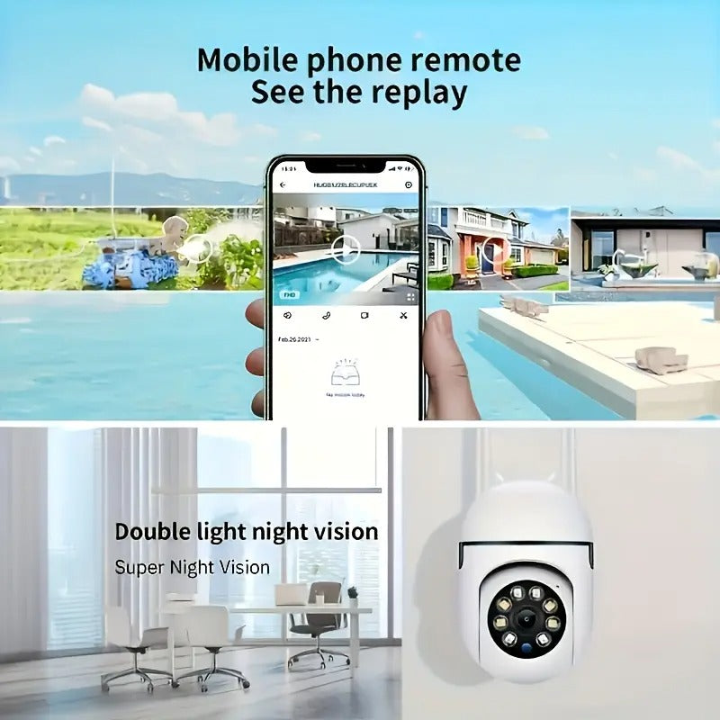 4pcs WiFi Security Camera, 1080P Wireless Outdoor Home Surveillance, with 360° Panoramic View, Smart PIR Motion Detection, Color Night Vision, Two-Way Audio, PTZ Control, Indoor Use App, Remote Viewing, Living Room Camera