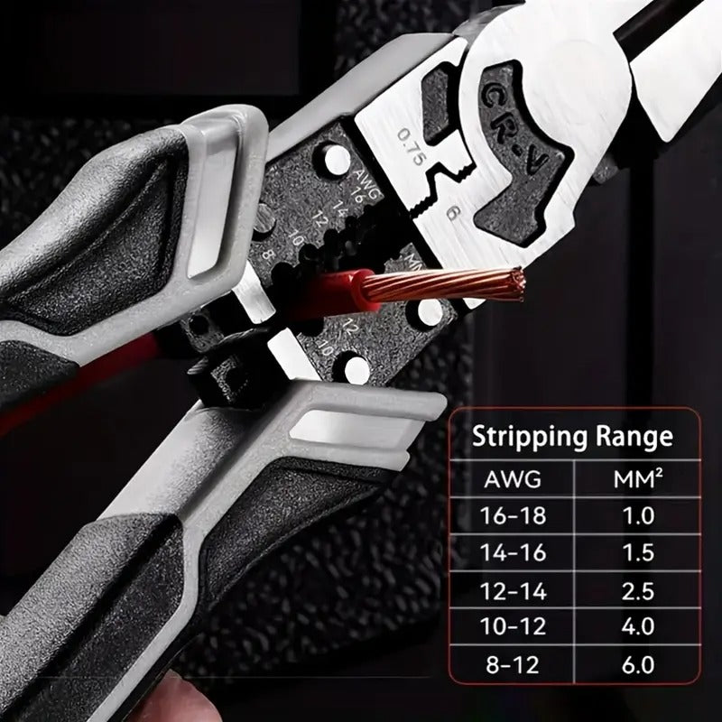 Super Alloy Universal Needle-Nose Pliers: Wire Cutters, Wire Strippers, Removal Pliers, Electricians, Professional Tools for Metal Working
