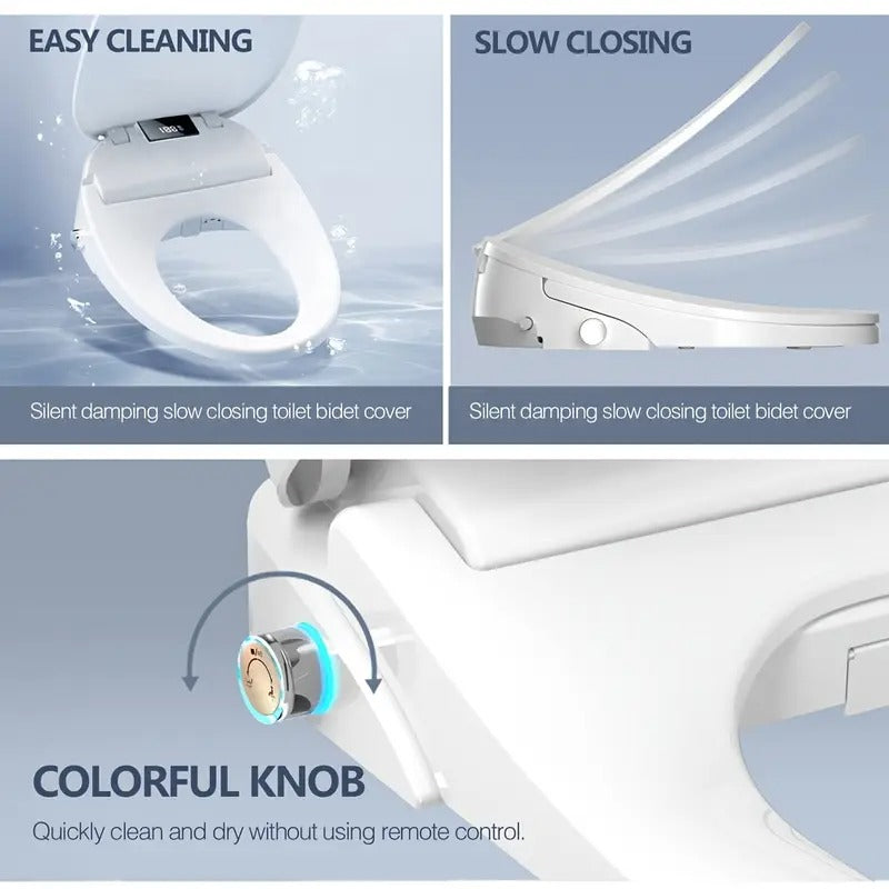 Modern Smart Bidet Toilet Seat | Heated Seat, Unlimited Warm Water Cleaning, LED Night Light, Slow Close, Digital Display | White | US Plug, 110V-127V | Bathroom Hygiene | Modern