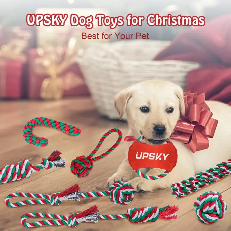 10-Pack Durable Dog Chew Toys Set - Heavy Duty Cartoon Pattern Fabric Tug of War Ropes for Aggressive Chewers, Dental Teething Toys for All Breed Sizes