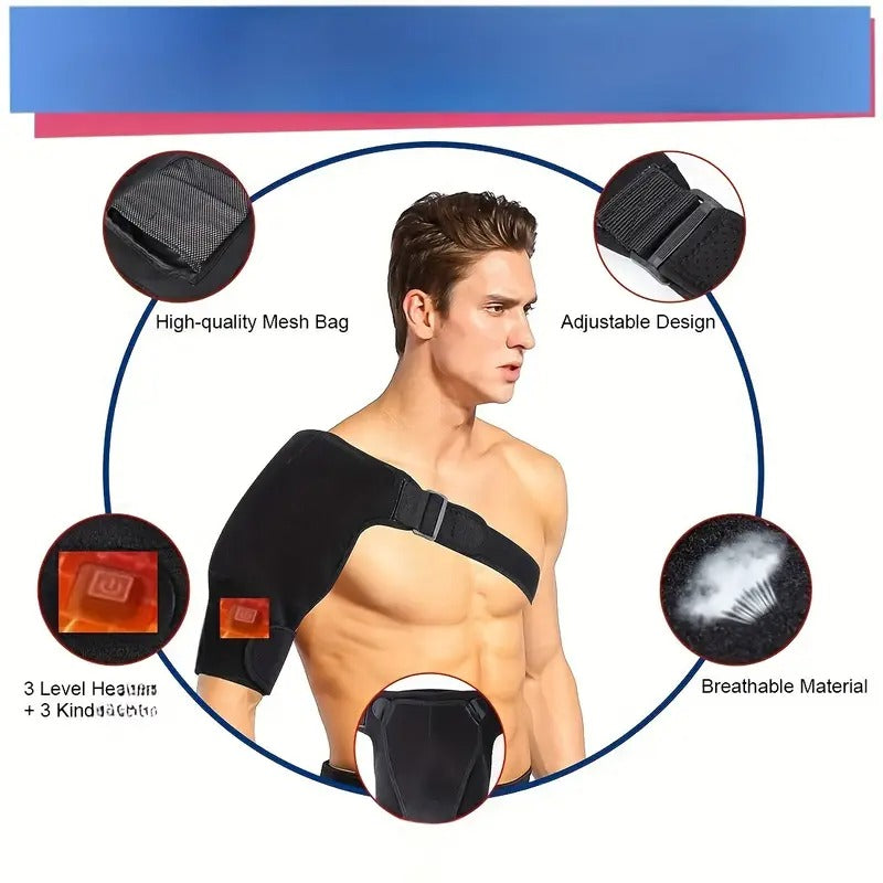 USB Heated Shoulder Massager - 3-speed Temperature Control - Relax knees, keep warm, massage tool, heating pad, Mother'S Day, Father'S Day gift, Valentine'S Day & Birthday Ideal Gift, Men'S & Women'S Fitness Gift