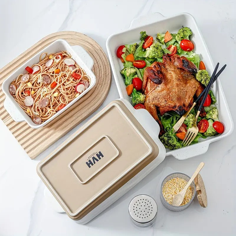 [Ceramic Baking Set] 3pcs Ceramic Baking Dish Set | 9x13 Baking Dish, Lasagne Pan Deep, Large Casserole Dish Set, Baking Dishes for Casseroles 13 X 9, Ceramic Bakeware Set, Farmhouse Style