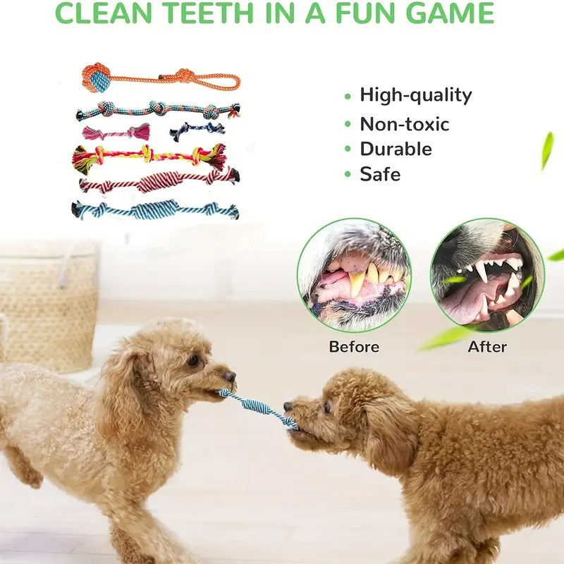 25pcs Dog Teething Toys, Dog Chew Toys Set For Cleaning And Teeth Cleaning, Dog Vocalization Toys, Leash Toy Set Suitable For Puppies