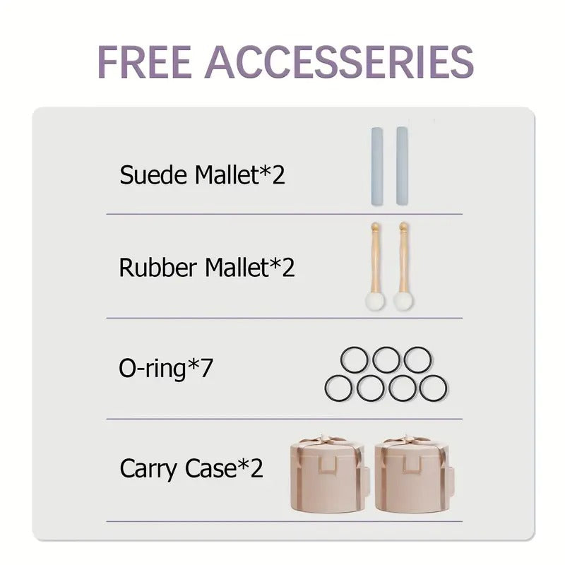 [Quartz Crystal] 432Hz 6"-12" Set Of 7 Chakra Frosted Quartz Crystal Singing Bowl Sound Bath Bags | Frosted Chakra Quartz Crystal Singing Bowls | For Bath Sound Bowls Meditation Set Yoga