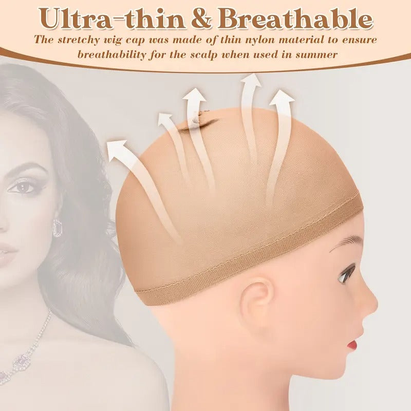 200pcs Of Wig Caps, Nylon Stockings Caps, Loose Wig Caps, Elastic Thin Head Wig Accessories Suitable For Halloween Hair Accessories For Men And Women, Brown And Light Brown