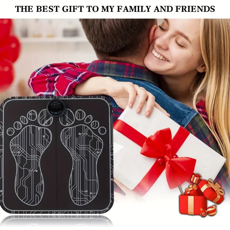 Portable EMS Foot Massage Pad, TENS Therapy Machine, Massager, One Reusable Foot Massage Pad With Multiple Mode Adjustment, Mother'S Day, Father'S Day, - Black