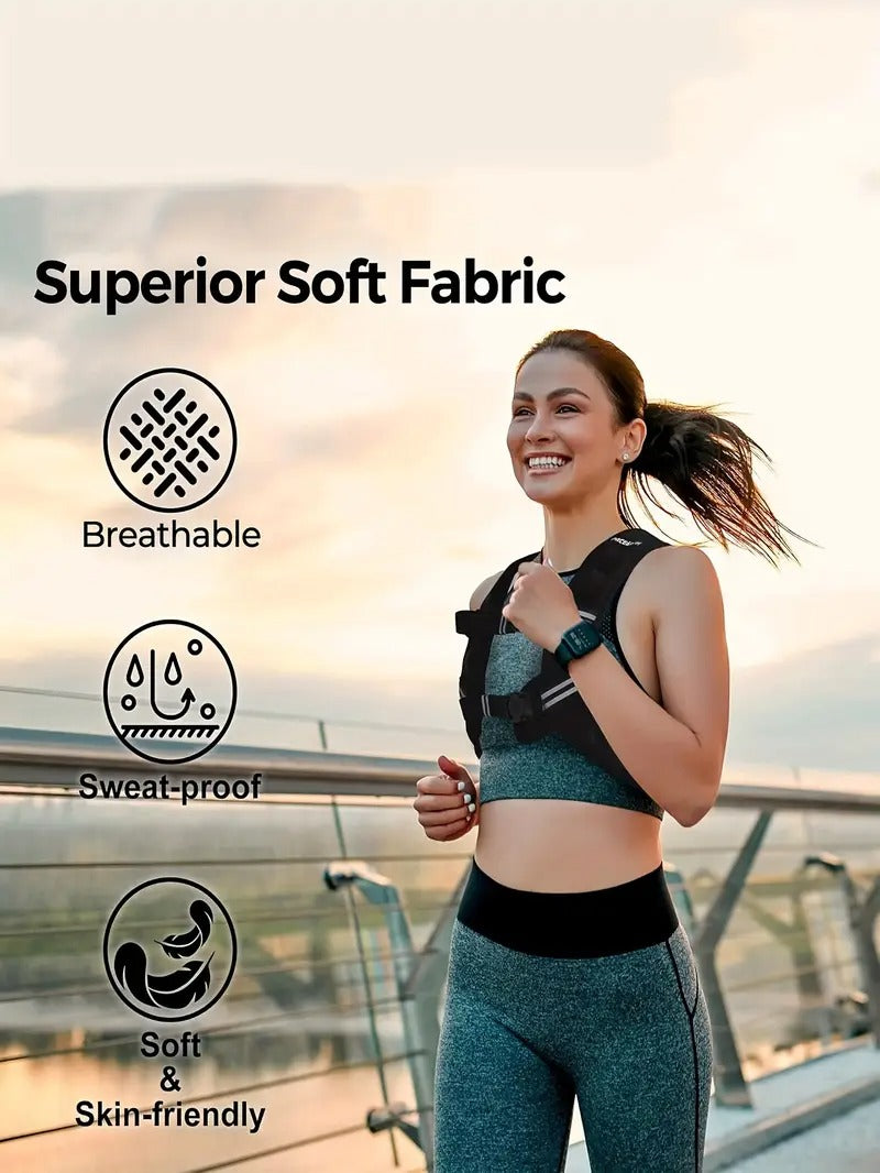 [Weighted Vest] PACEARTH 20lb Heavy Duty Weighted Vest with Weights - Adjustable Weighted Vest for Gym, Running, Weightlifting - Chest Protection Buckles & Phone Pocket - Muscle Building Workout Vest for Men & Women (Black) - Ideal Gift