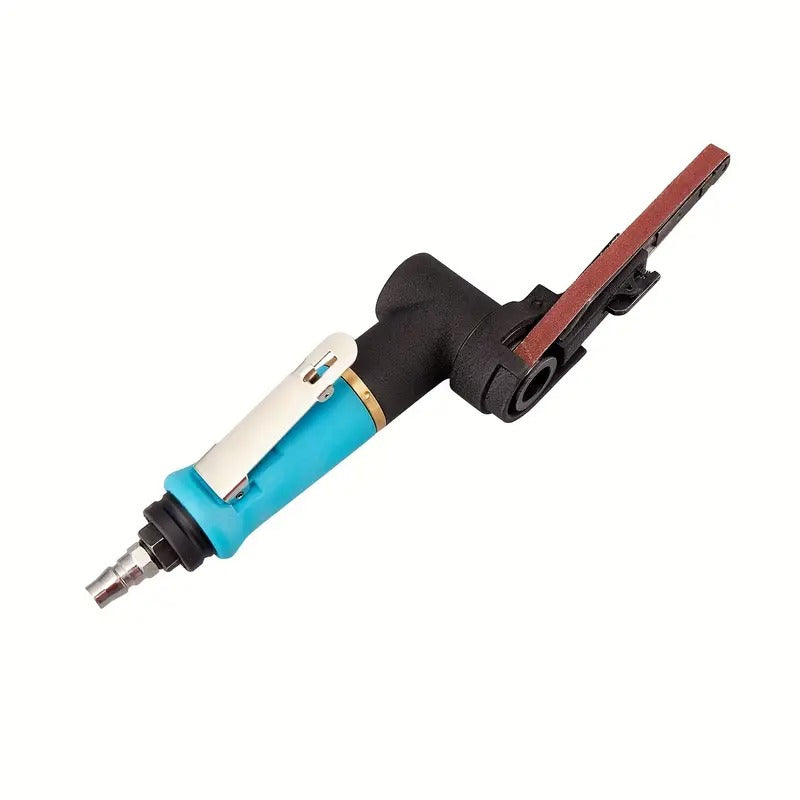 Pneumatic Tool Air Belt Sander, 1/4" Air Inlet, Air Belt Sander (3/8" X 13") With 12pcs Belts (#40, #60, 80#, 120#), 3/8" Air Belt Grinder For Aluminium, Iron, Steel And Etc. Metal Polishing