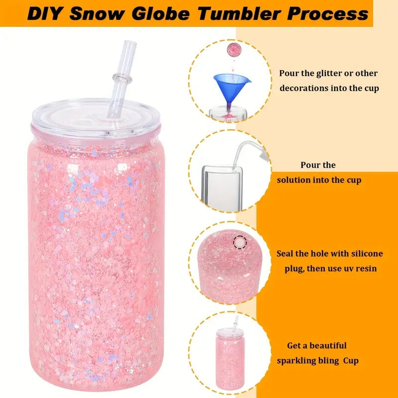 Set of 25 Clear 16Oz Double Wall Cups with Lids And Straws - Perfect for 4Th of July, Graduation Celebrations, And Summer Barbecues. These Leakproof, Reusable