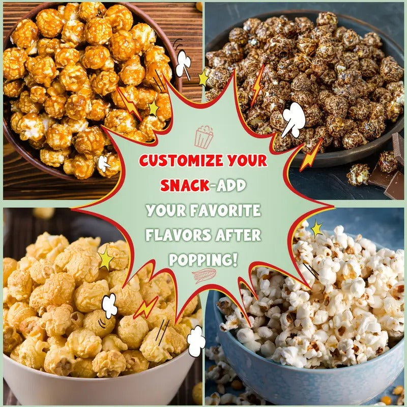 Hattyroom Air Popper Machine 1200W - Healthy Oil-Free Popcorn In 2 Mins, 95% Pop Rate With 1.06gal Bowl For Home Theater