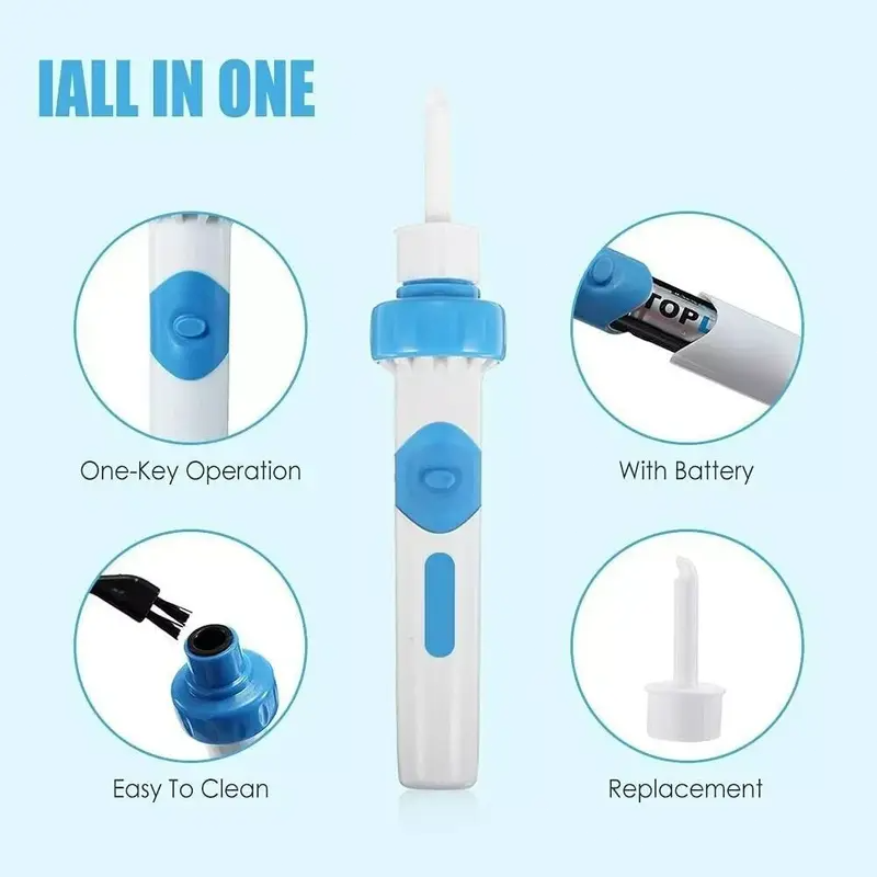 3PACK Electric Ear Suction Device, Portable Comfortable Efficient Automatic Electric Vacuum Soft Ear Pick Ear Cleaner Easy Remover Soft Prevent Ear-Pick Clean Tools Set for dry ear