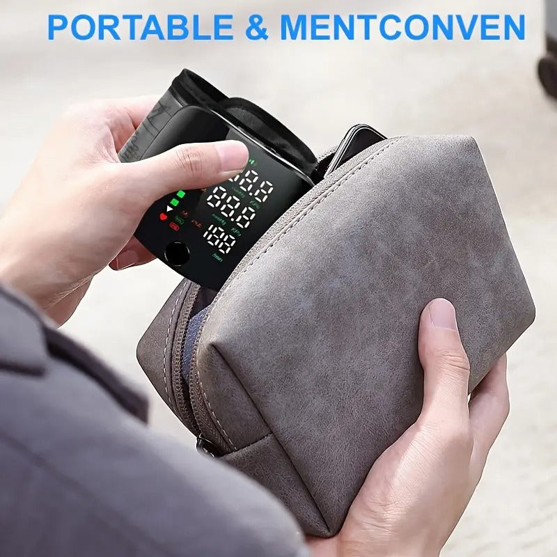 1pc MD1820 Wrist Blood Pressure Monitor with LCD Display, Adjustable Cuff, Pulse Rate Detection & Irregular Heartbeat Alarm - USB Rechargeable, Sound Playback - Home Health