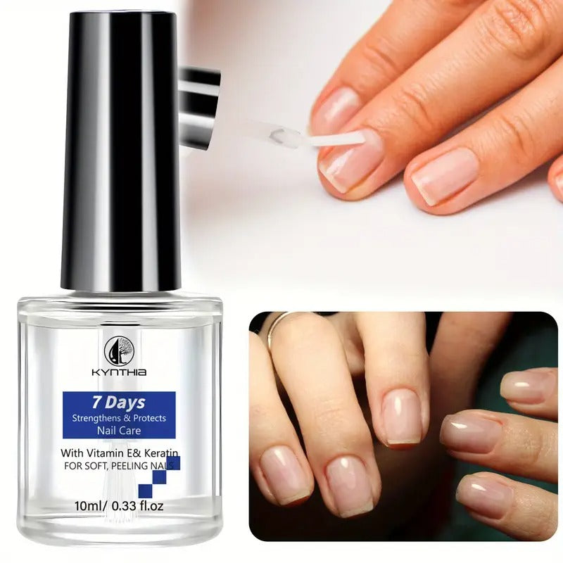 10ml/0.33fl.oz Formaldehyde-Free Nail Strengthener Oil with Vitamin E & Keratin - 7-Day Chip & Protection for Soft, Peeling Nails - Fast-Absorbing Nail Care Serum for Stronger, Healthier Nails