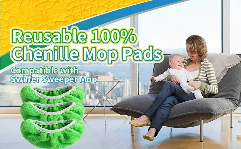 Reusable Microfiber Mop Pads For Swiffer Sweeper Mop - Dry Sweeping Cloths & Wet Mopping Cloths For Household Cleaning - Washable Wet Pads For Mopping Floors - 15Pack